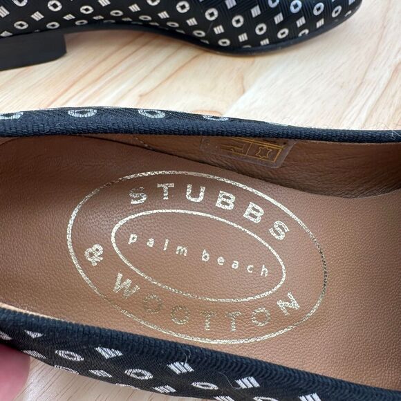 Stubbs and Wooten Loafer Shoes Womens 6 Black Genuine Leather Slip On Preppy - Picture 5 of 7